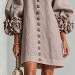 Sadie | Floral-Cuff Button Mini Dress