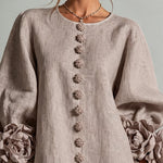 Dorothy | Floral-Cuff Button-Down Mini Dress