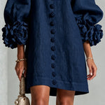 Amelia | Rosette-Cuff Mini Dress
