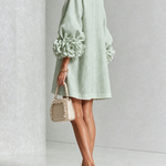 Alba | Mini dress with buttons and floral sleeves