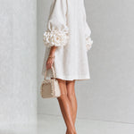 Alba | Mini dress with buttons and floral sleeves