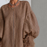 Rebecca | Zip-Front Balloon Sleeve Mini Dress
