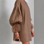 Rebecca | Zip-Front Balloon Sleeve Mini Dress
