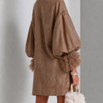 Rebecca | Zip-Front Balloon Sleeve Mini Dress