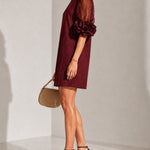 Willa | Floral-Cuff Puff-Sleeve Mini Dress