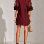 Willa | Floral-Cuff Puff-Sleeve Mini Dress