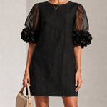 Sophie | Floral-Cuff Puff-Sleeve Mini Dress