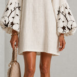Adelaide | Embroidered Puff-Sleeve Mini Dress
