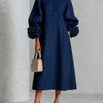 Winifred | Floral-Cuff Midi Dress