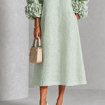 Sienna | Floral-Cuff Midi Dress