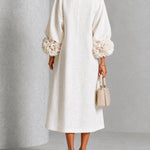 Magnolia | Floral-Cuff Midi Dress