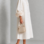 Magnolia | Floral-Cuff Midi Dress