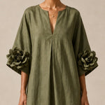 Juniper | Flowy Maxi Dress With Rose-Cuff Sleeves