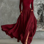 Prudence | Pleated Skirt and Black Turtleneck T-shirt Set