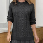 Ivory Cable-Knit Sweater Mini Dress