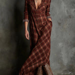 Margaux | Long Shirt Dress with Green Gingham Collar