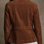 Vintage Brown Faux Suede Multi-Pocket Jacket