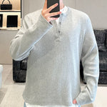 Cotton Half-open Collar Three-button Bottoming Shirt