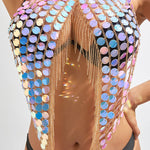 Sequin and Tassel Chest Chain