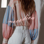 Plaid Wrap Tie Long Sleeve Shirt