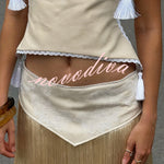 Stylish Halter Neck Lace Up Tassel Pendant Backless Top