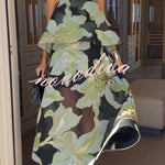 Effortlessly Romantic Floral Print Tiered Slip Square Neck A-line Maxi Dress