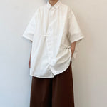 Japanese Retro Pure Cotton Loose Buttoned Shirt