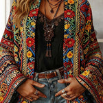 Essential Mosaic Velvet Open-Front Jacket