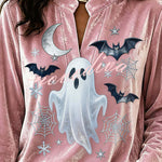 Spooky Season Velvet Long Sleeve Halloween Shirt