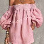 Sienna Lantern Sleeve Off-The-Shoulder Dress