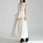 V-neck Ruffled Bud Shirt Dress