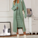 Zeagoo Women's Casual Knitted Cardigan And Sweater Dress Two-Piece Set