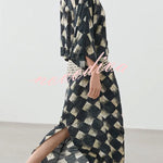 Nomad Diamond Print Kaftan Maxi Dress