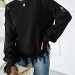 Zeagoo Dropped Shoulder Torn Sweater for Women Casual Work Office Loose Fit 2026 | Under $25