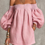 Sienna Lantern Sleeve Off-The-Shoulder Dress