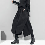 Fake Two-piece Casual Loose Stitching Irregular Wide-leg Pants