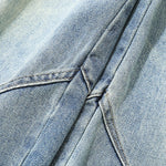 Retro Loose Scimitar Denim Cropped Trousers