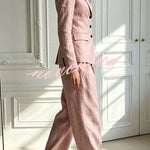 Minimalist Chic Tailored Blazer & Pleated Pant Suit