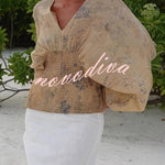Bohemian Style Ibiza Embroidered Wide-sleeved Shirt