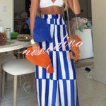 Chic Day Color-block Stripes Print High Rise Pocketed Wide Leg Pants