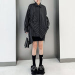 Striped Loose POLO Collar Shirt