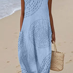 Ashly | Robe longue sans manches avec design texturé