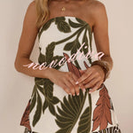 Polka Dot Print Sleeveless Off-shoulder Top and Elastic Waist Casual Pocket Shorts Set