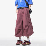 Loose Straight Wide-leg Casual Cropped Trousers