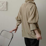 Vintage Turtleneck Big Pocket Loose Shirt