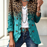Stylish and Unique Printed Ruffle Trim Button-down Long Sleeve  Jacket