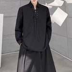 Tie-strap Casual Pullover Shirt