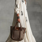 Butterfly Print V-Neck Long Sleeve Loose Casual Maxi Dress