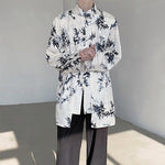 Bamboo Leaf Jacquard Flowing Fake Two-Piece Shirt