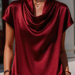Solid Color Loose-fitting Casual Short-sleeved Top